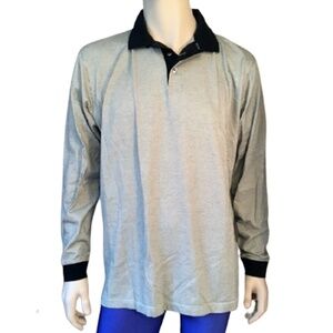 JIM Thompson Long Sleeve Polo Shirt Mercerized Cotton L XL Classic